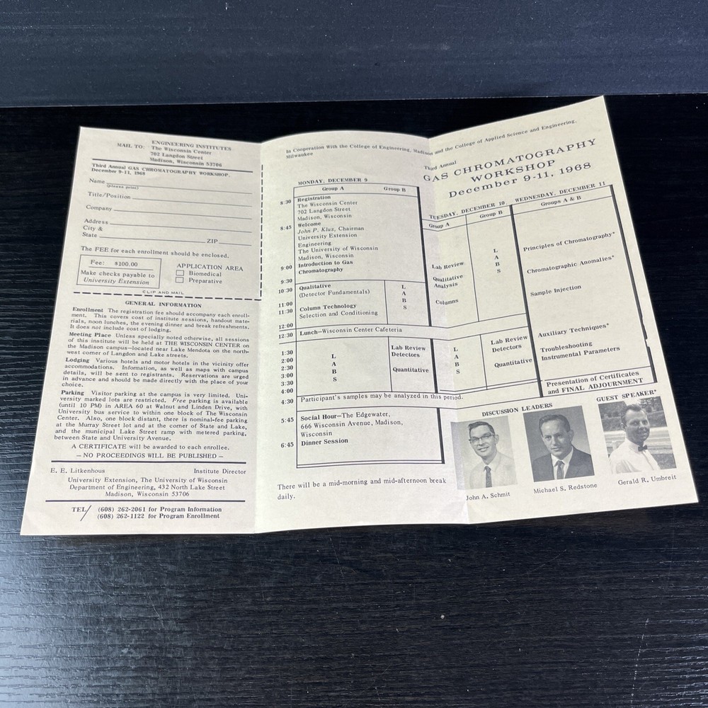 VTG Store Catalog Engineering Institute 3rd Gas Chromatography Workshop 1968