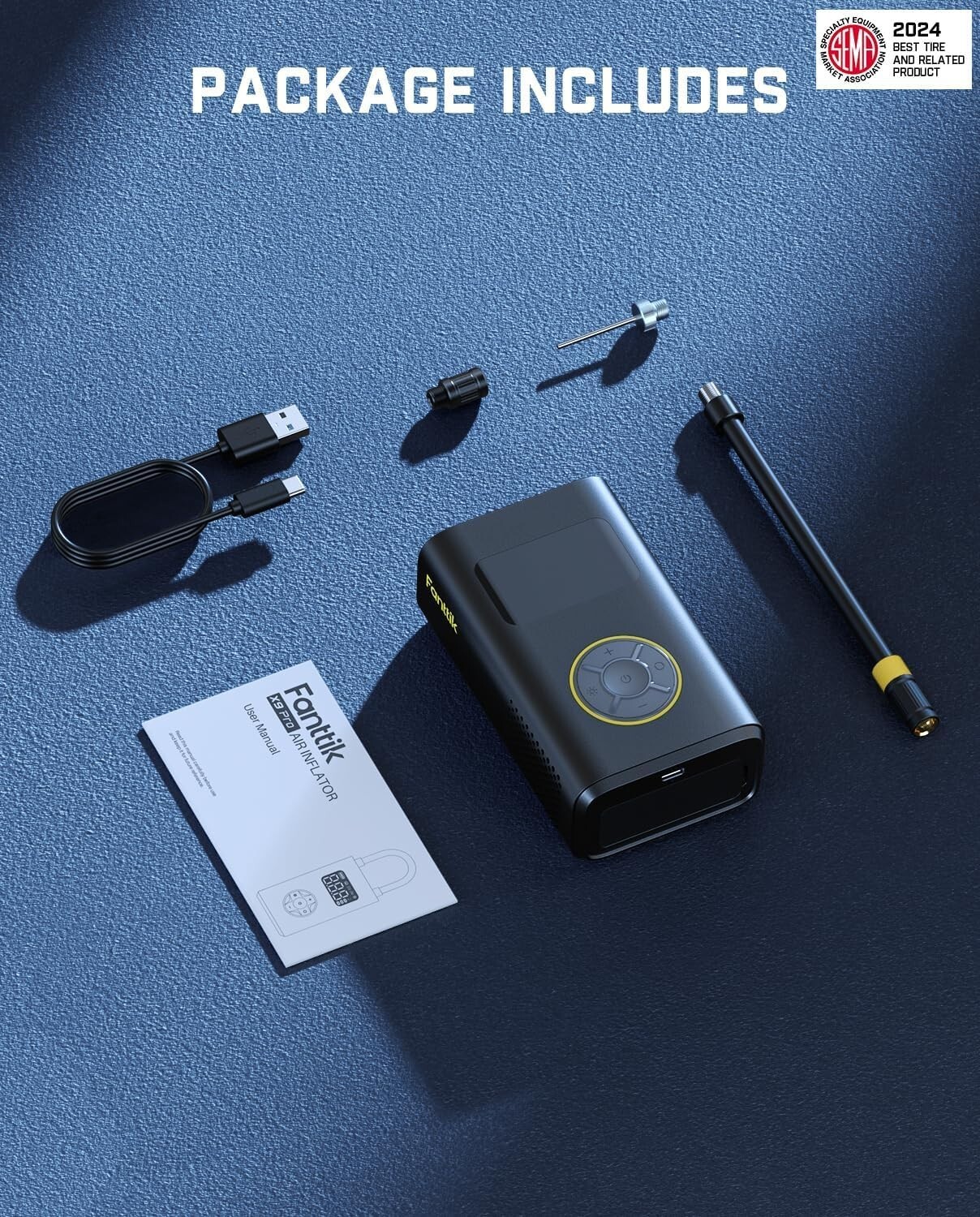 Fanttik X9 Pro Portable Tire Inflator for Motorcycle, 27s Fast Inflate Electric