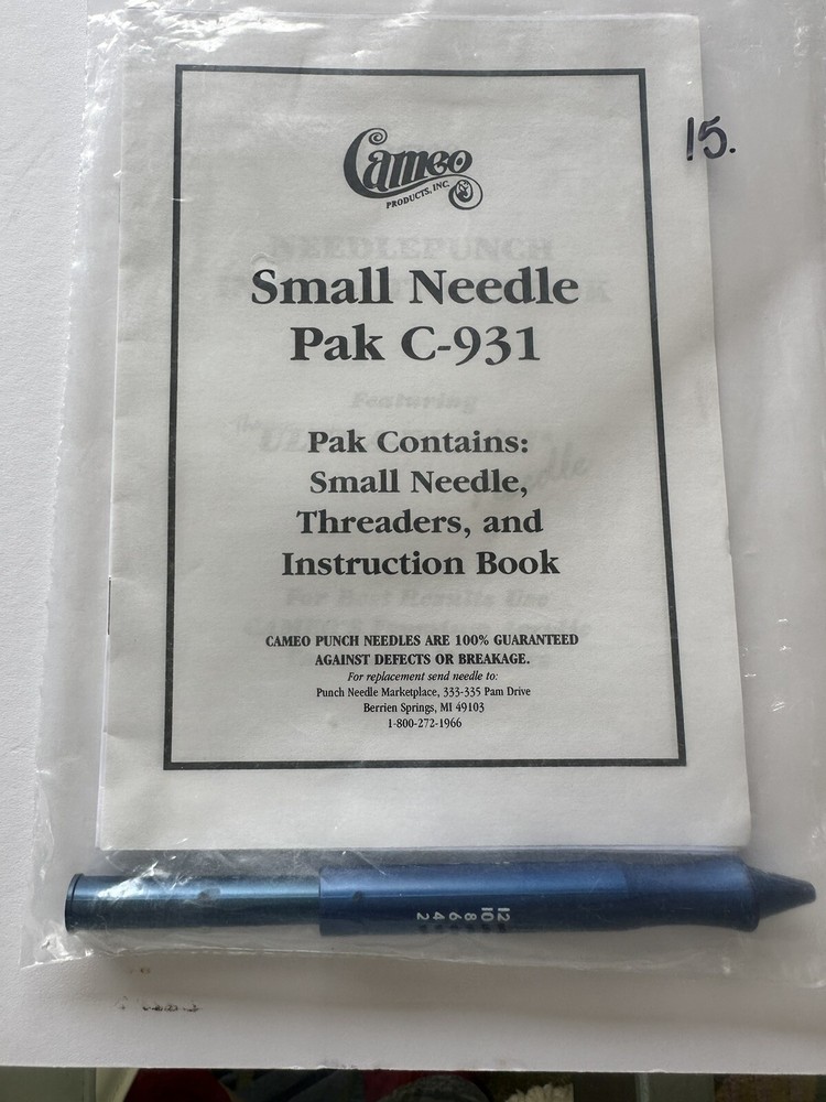 Punch Needle with Small  Needle, Threders and Instruction Book