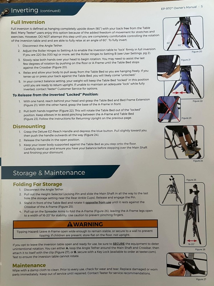 Teeter EP-970 Inversion Table GREAT condition