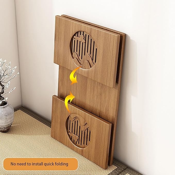 Japanese Foldable Floor Table Solid Wood Coffee Table Compact Design