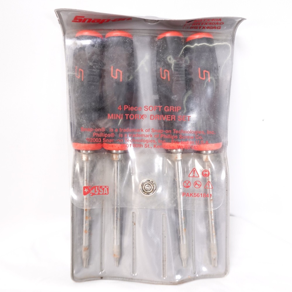 Snap On Red 4pc Mini Torx Driver Set #SGTX40A Some Rust
