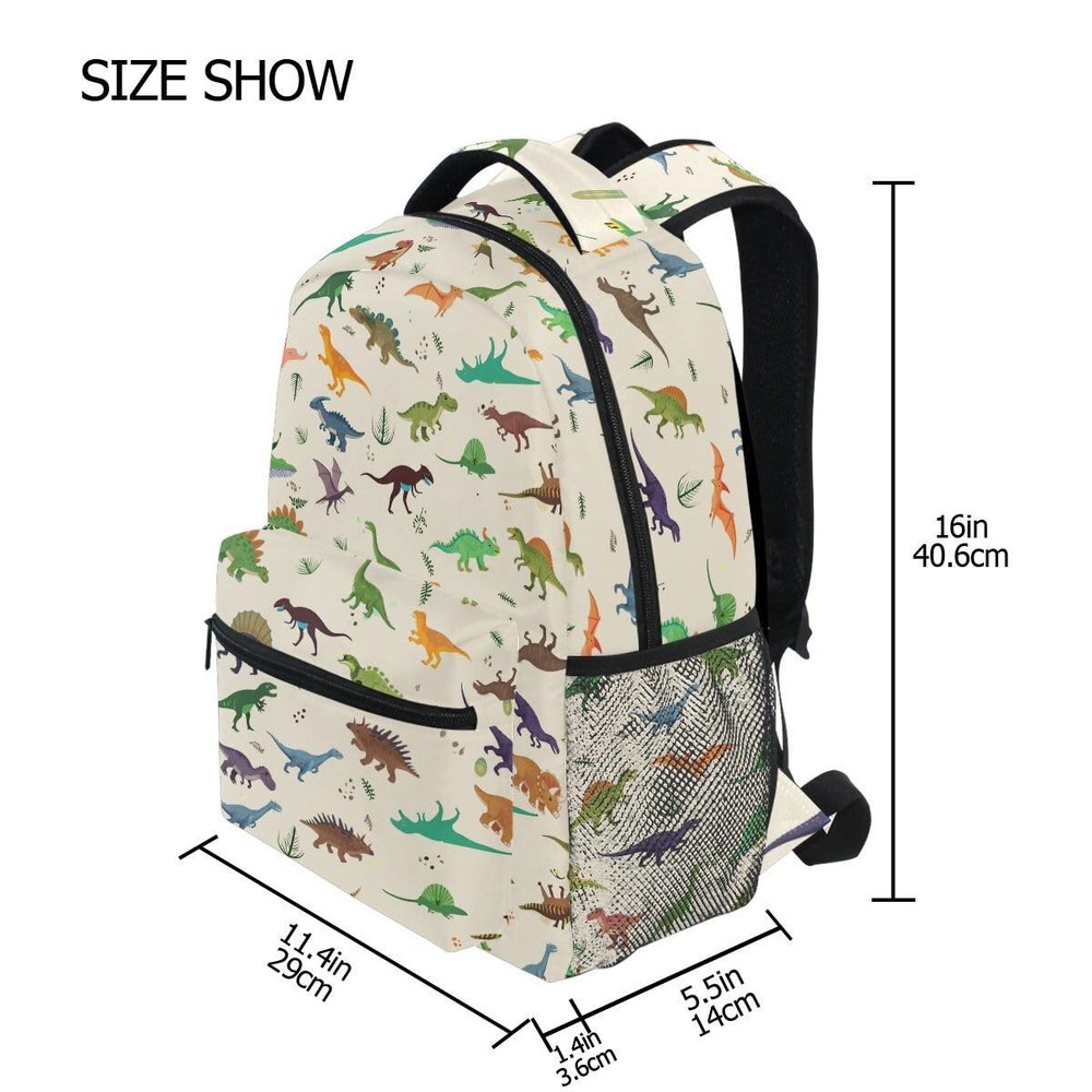 Dinosaur Pattern Backpack School Bag Travel Daypack Rucksack for Students