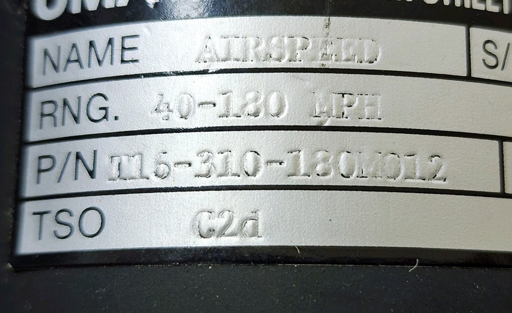 UMA Airspeed Indicator pn: T16-310-180M012