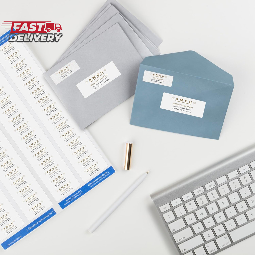 Avery Printable Return Address Labels with Sure Feed Technology, 2/3" X 1-3/4",