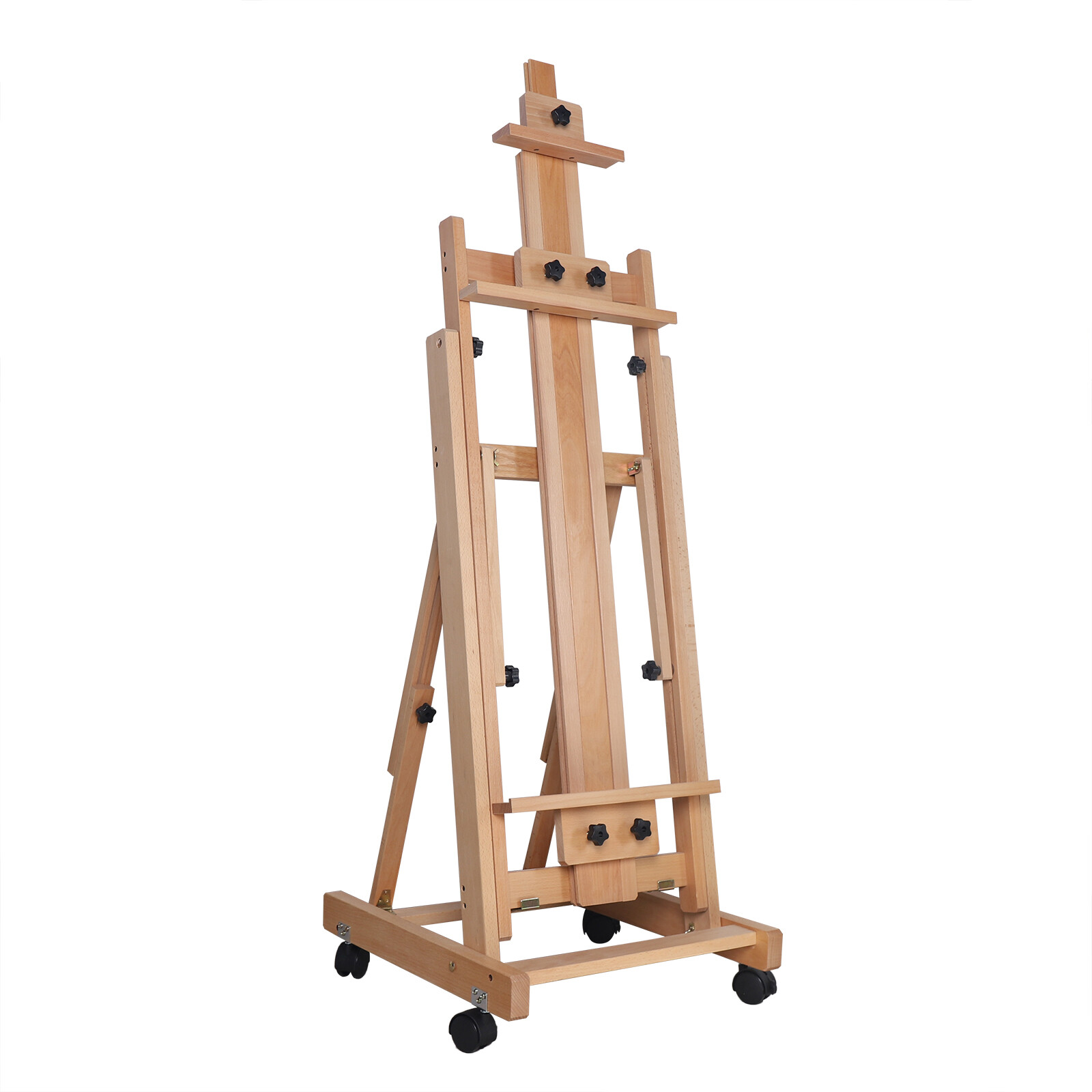 Extra Large Studio H-Frame Easel Adjustable Solid Beech Wood Artist Easel Movabl