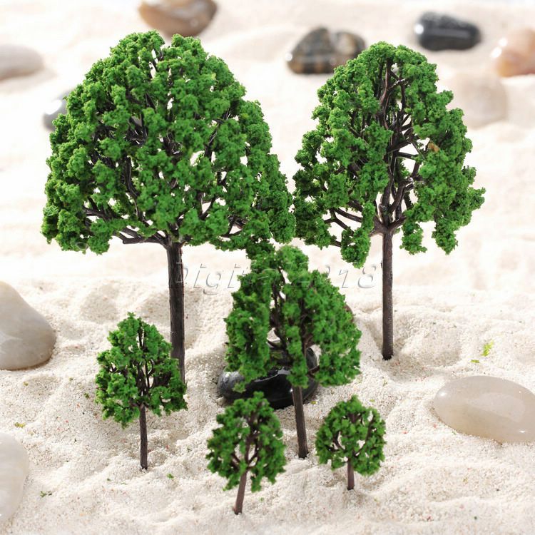 11pcs Assorted Tree Model Train Park Railway Diorama Scenery Layout O Scale 1:50