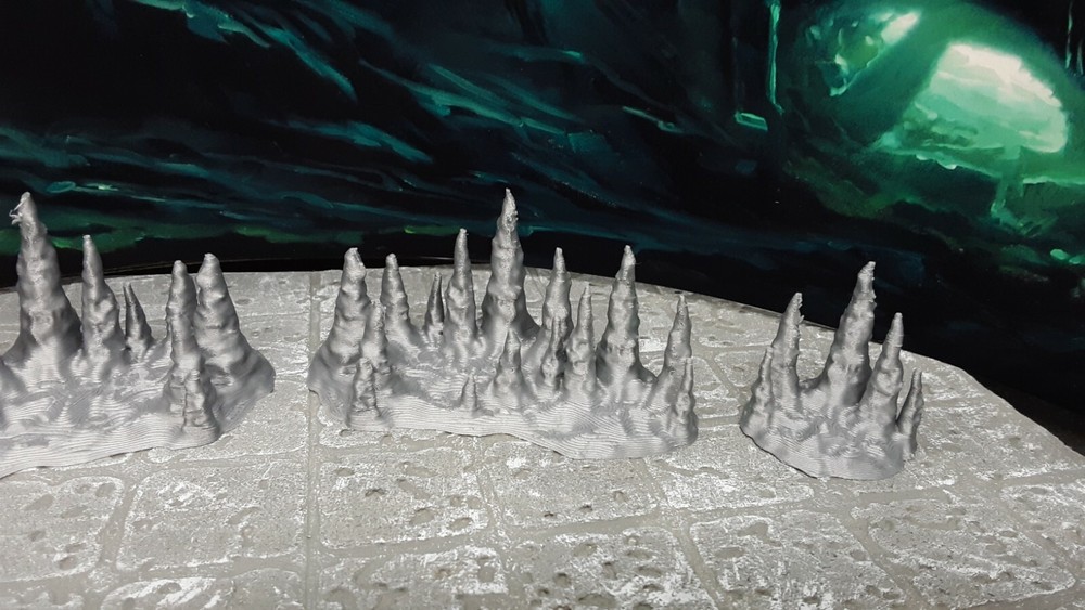 4 Piece Cavern Stalagmite Scatter Terrain Set Dungeons & Dragons Mini Model 28mm