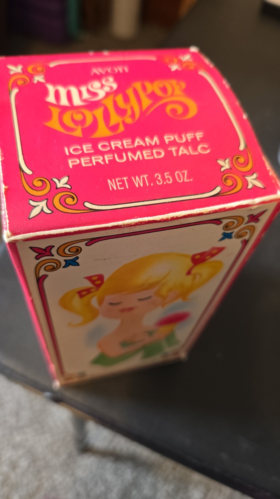 Vintage Avon Miss Lollypop Ice Cream Puff 3.5 OZ Perfumed Talc
