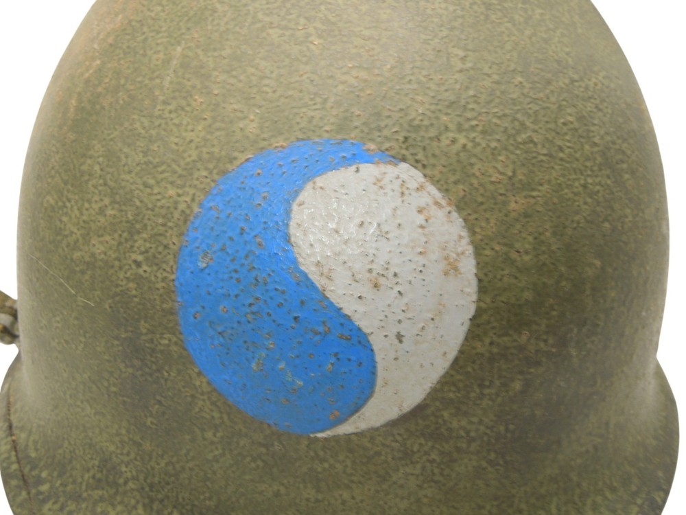 Reenactor WWII 29th Division Painted US Army M-1 Helmet Shell