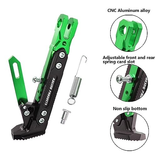 Universal Motorcycle Kickstand Adjustable Foot Side Support Parking Green