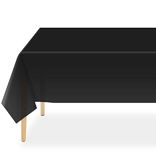 Black Plastic Tablecloth Disposable Table Covers Black Table 3 Pack A1 Black