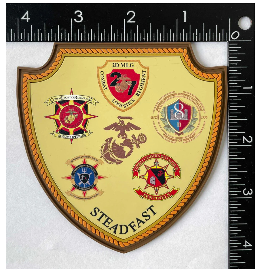 MARINE CORPS 2ND MARINE LOGISTICS GROUP PVC PATCH HOOK & LOOP