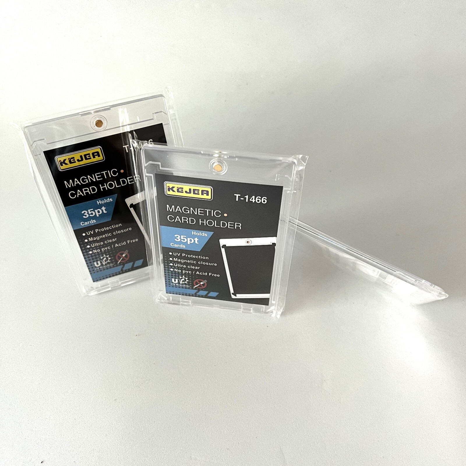 100 Pack Magnetic Trading Sports Card Holders Slim 35pt One-Touch UV Protection