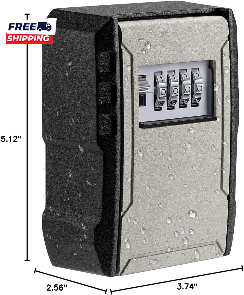 UPGRADE Extra Large Capacity Key Lock Box Weatherproof Wall Mount Key Box