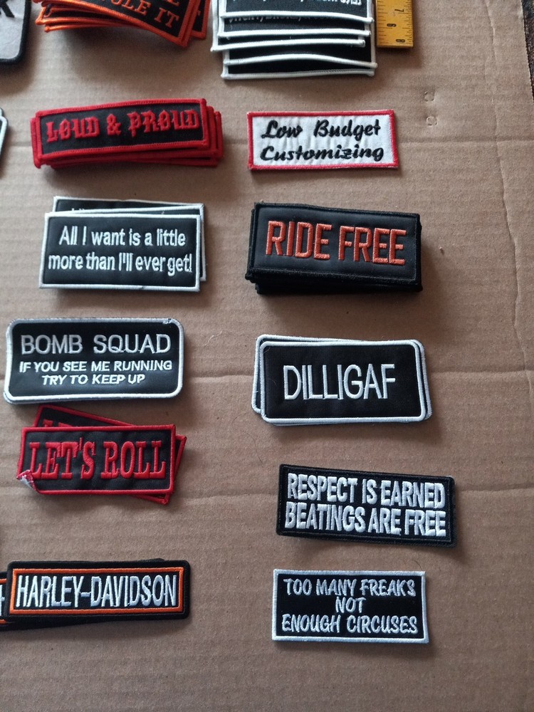 56 Assorted Biker Patches