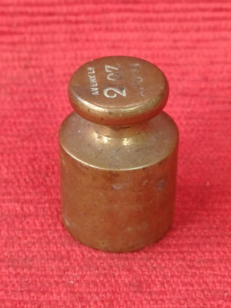 Antique 2oz Avery Apoth Brass Weight