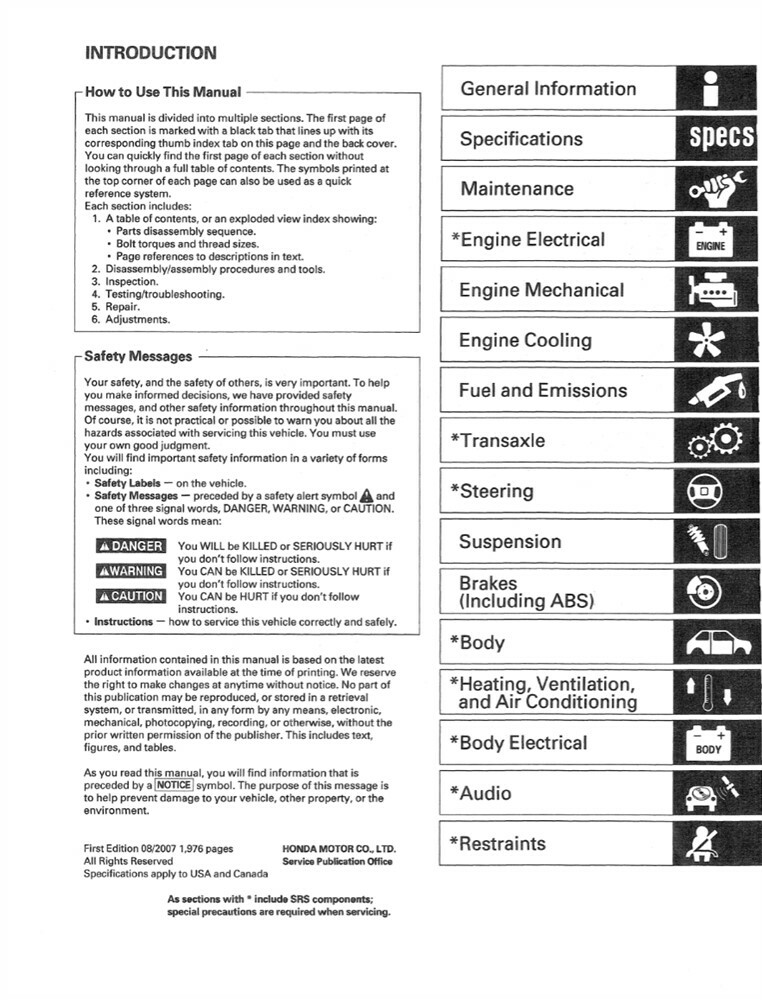 2007 2008 Honda Fit Shop Service Repair Manual