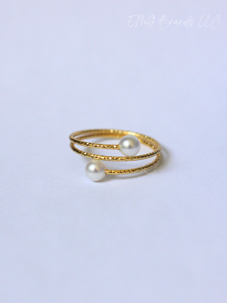 Double Akoya Pearl Ring