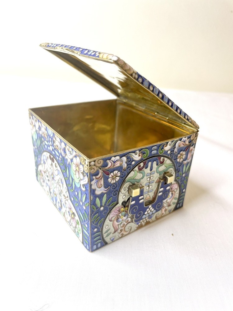 Antique Russian Silver Enamel Box