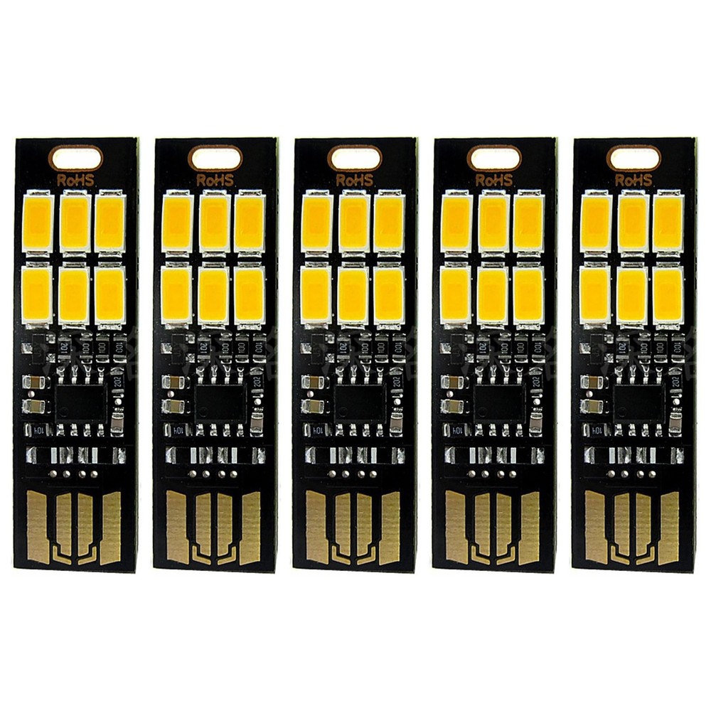 5Pcs USB LED Portable Night Light Bright Mini Keychain Camping Car Lamp Module