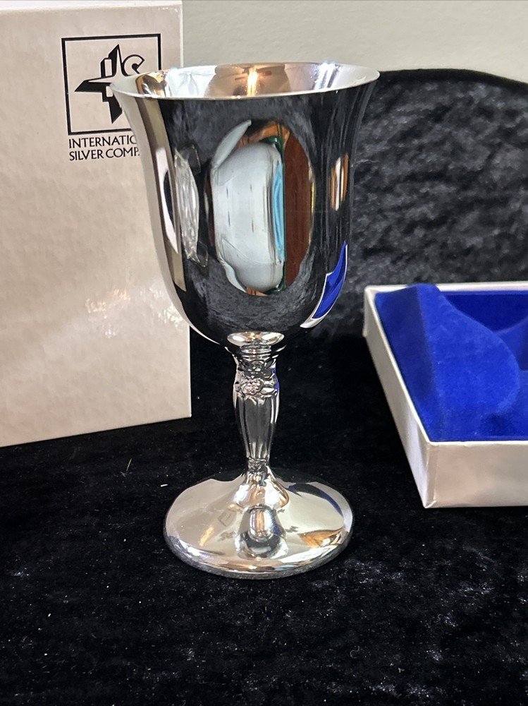 6" WATER GOBLET New In Box -Silverplate - INTERNATIONAL SILVER CO - 6 Available