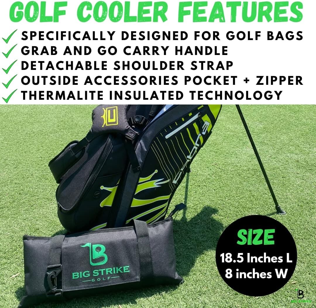 Big Strike Golf Beer Cooler for Golf Bag - Keeps 6 Cans Ice Cold