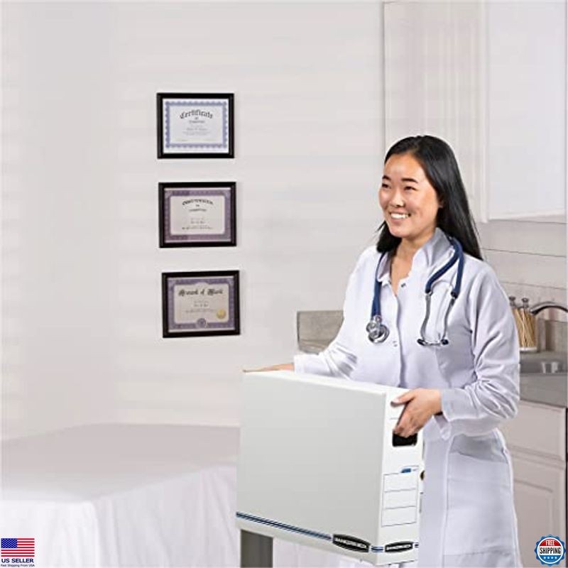 Bankers Box X-RAY 12-Pack File Storage Boxes - Basic-Duty, Secure Tab Lock,