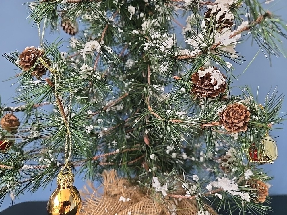 Tabletop Artificial Snowy Pine Christmas Tree 33"