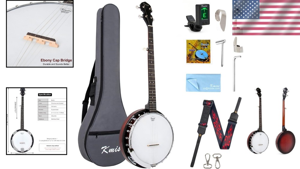 Professional 5 String Resonator Banjo with Sapele Back & Complete Starter Kit
