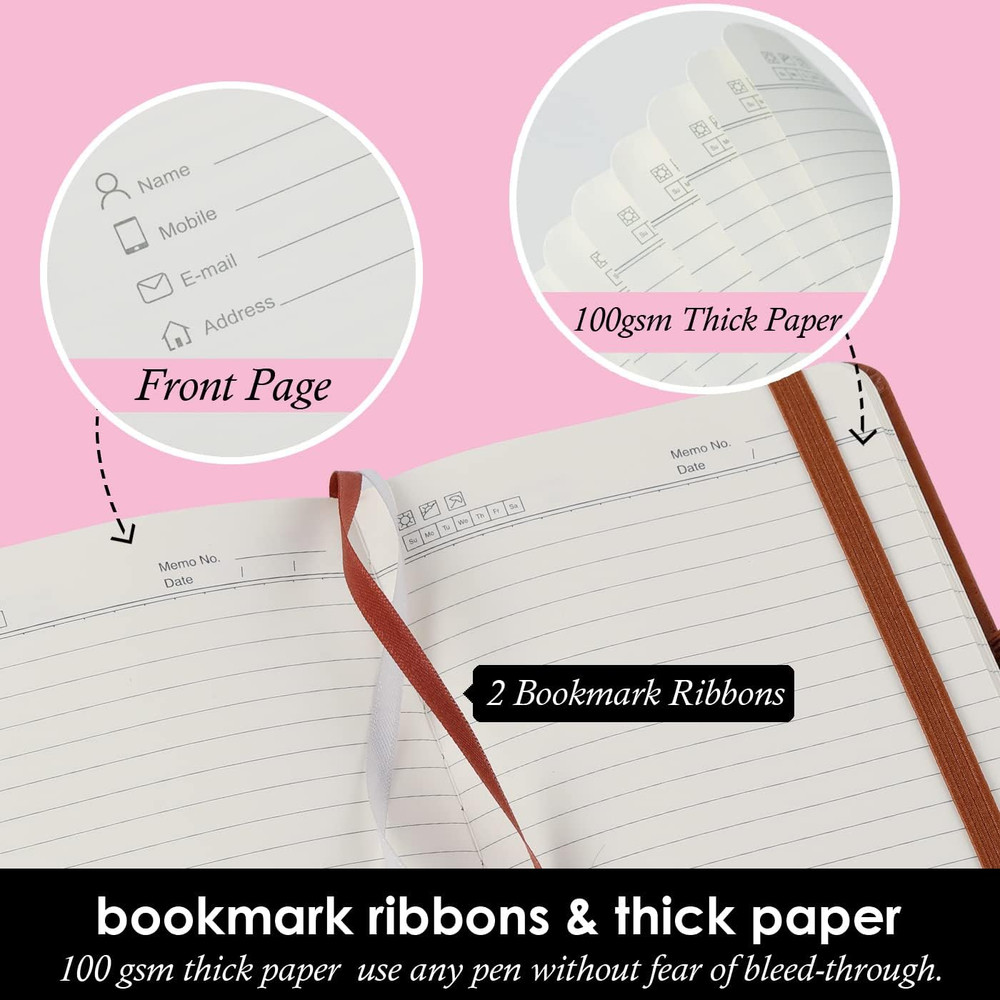 3 Pack Pocket Notebook Journals, Small Notepad Notebooks for Note Taking, A6 Min