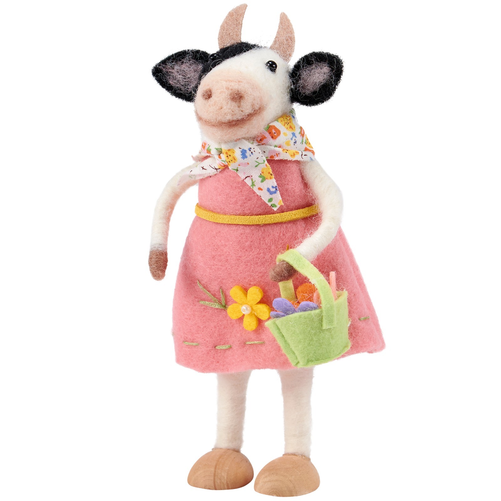 Primitives by Kathy Lot 5 Felt Critter Farmhouse Pig Sheep Cow Chicken Rabbit