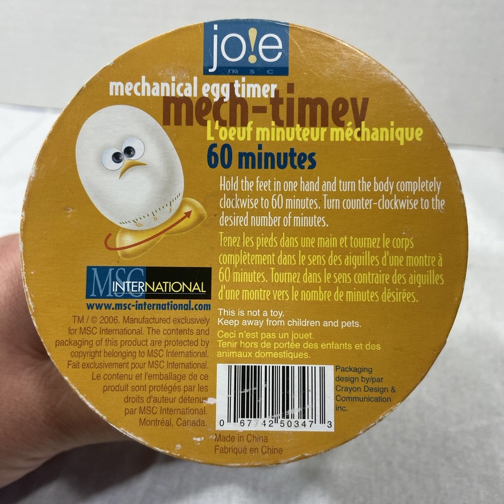 Jo!e Mechanical Egg Timer 60 Minutes Kitchen Timer