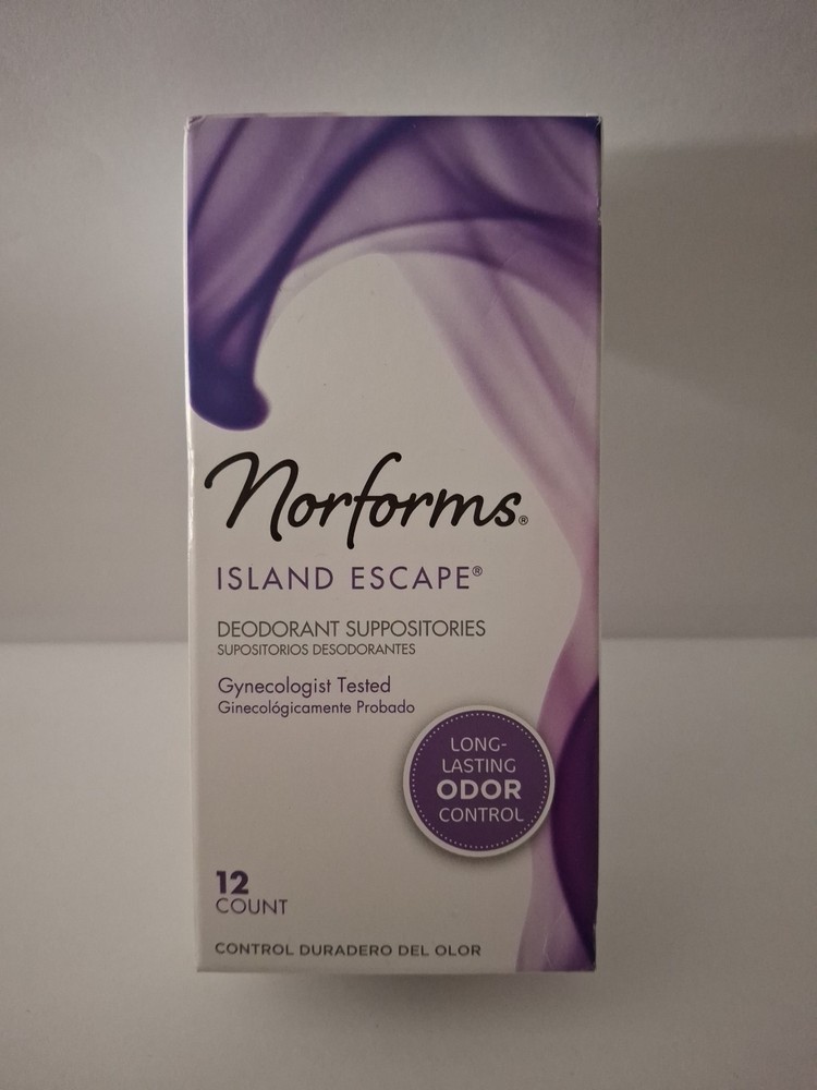 Norforms Island Escape Deodorant Suppositories Long Lasting Odor Control 12ct