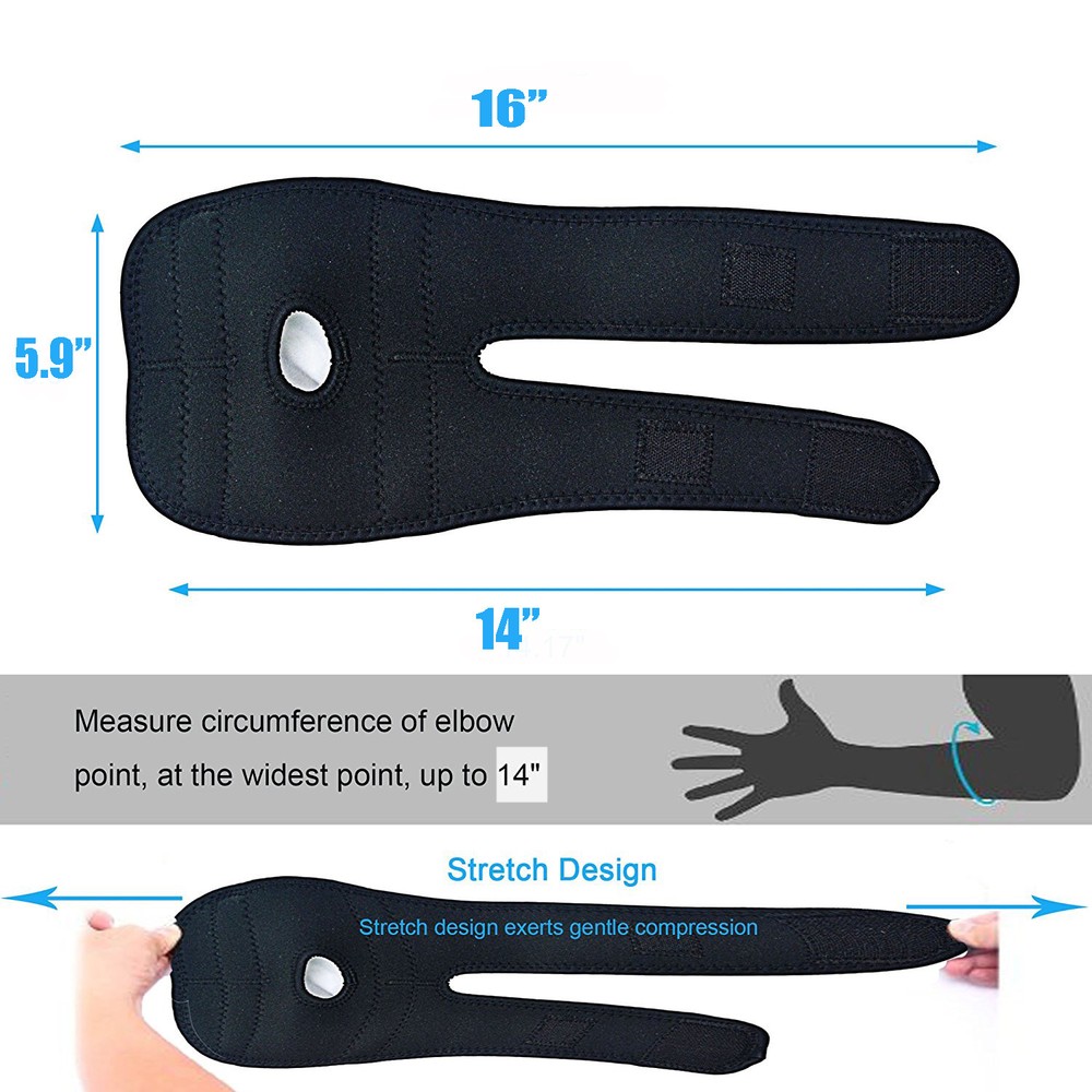 Adjustable Elbow Support Strap Padded Brace Tennis Compression Tendonitis Relief