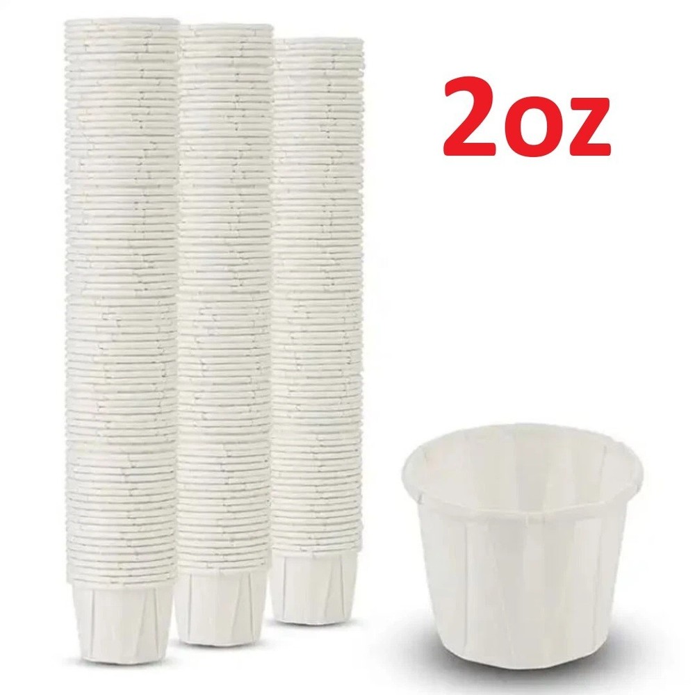 2 oz Paper Portion Cups Disposable Souffle Condiment Ketchup Testing