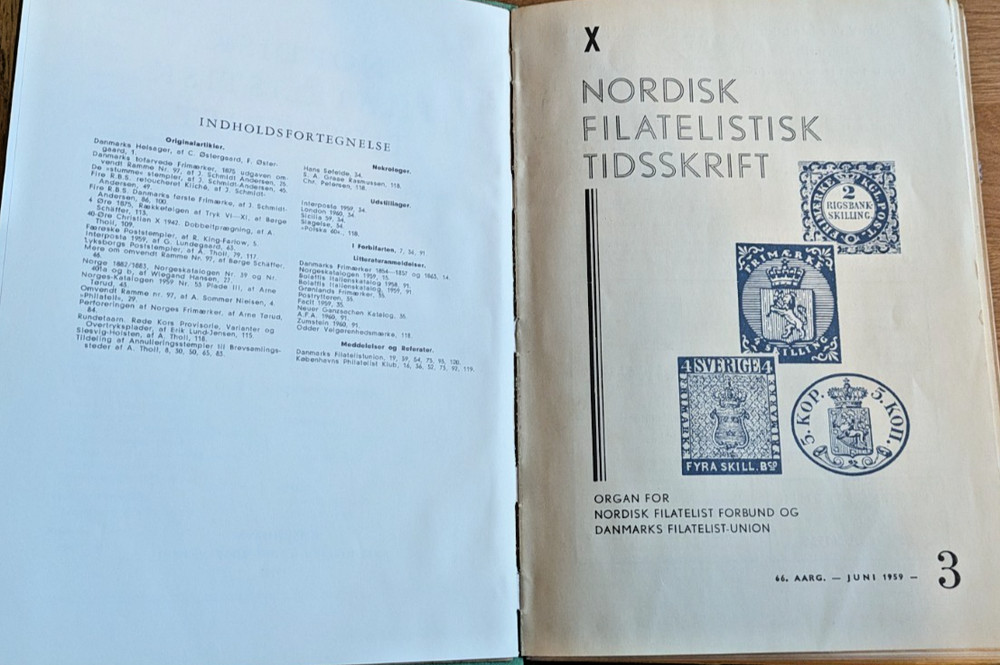 Danish Stamp Journals bound 1950-1963 in Danish DK Philatelist Union