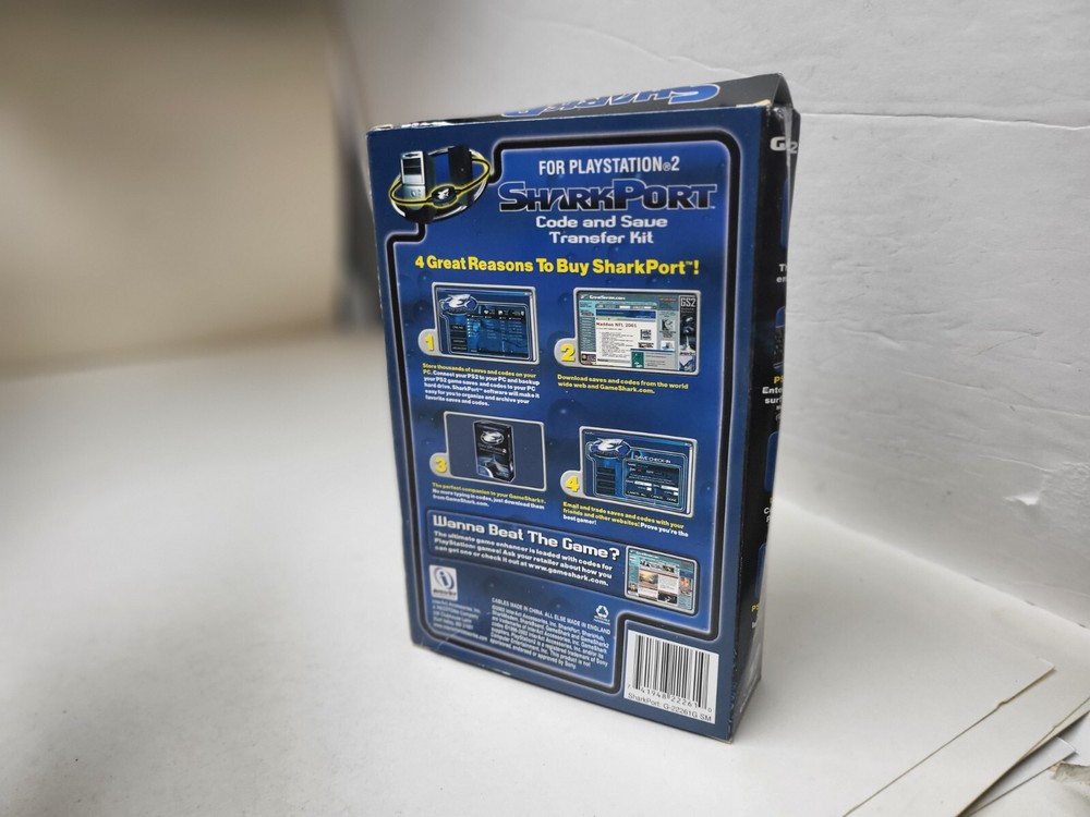 SharkPort Playstation 2 PS2 Code & Save Transfer Kit Complete CIB Never Used