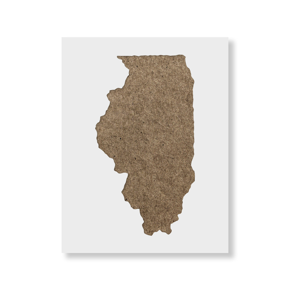 Illinois State Stencil - Durable & Reusable Mylar Stencils