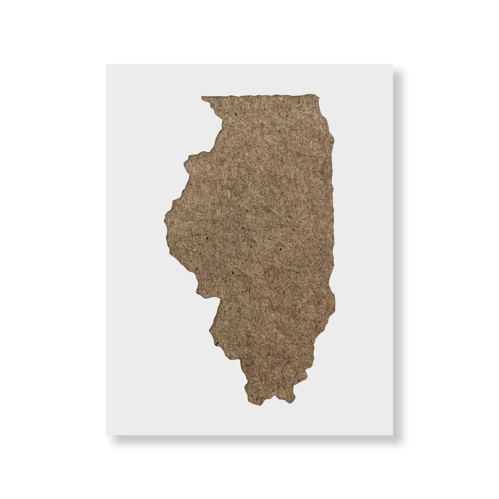 Illinois State Stencil - Durable & Reusable Mylar Stencils