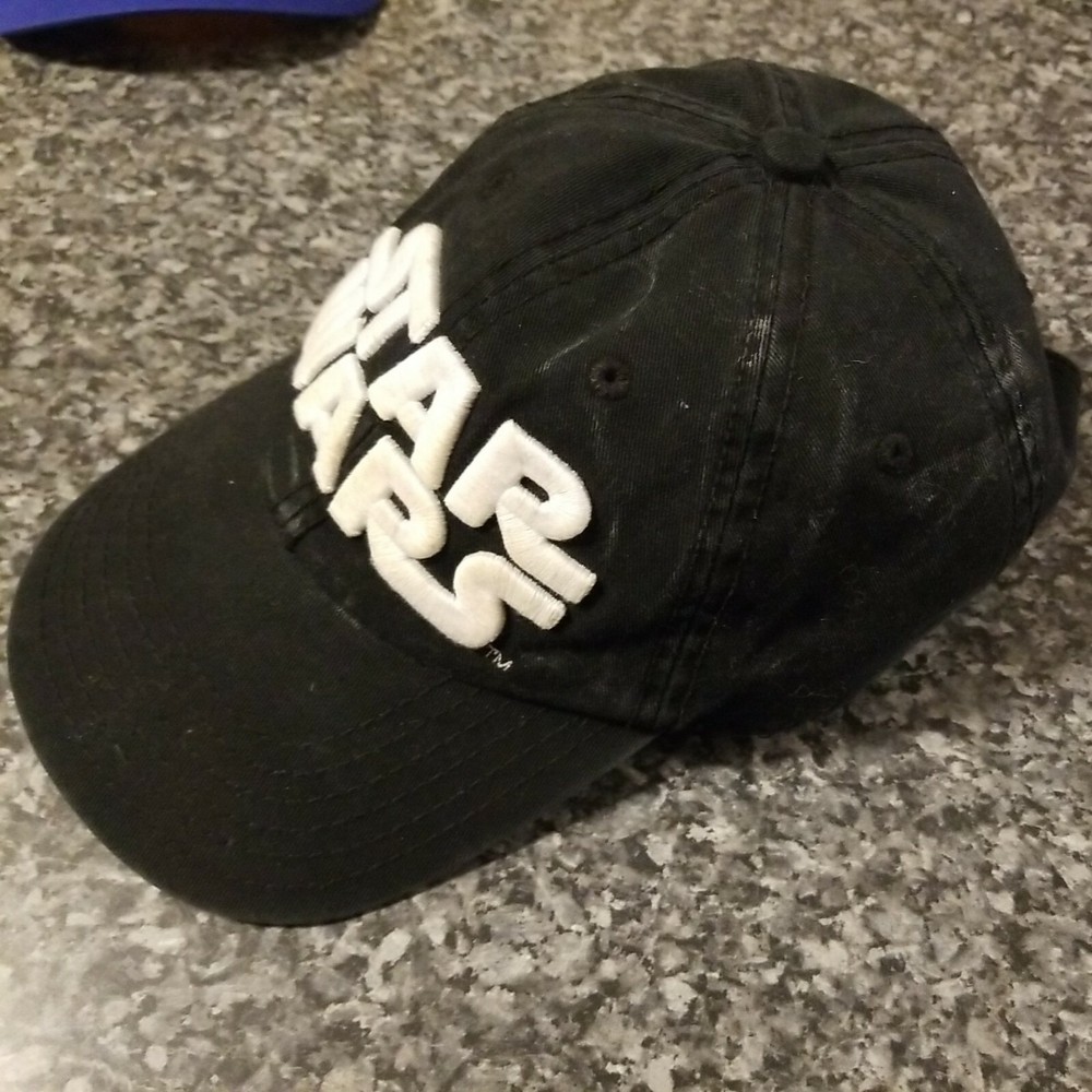 STAR WARS Official Embroidered Large Logo Hat Strapback Cap Black