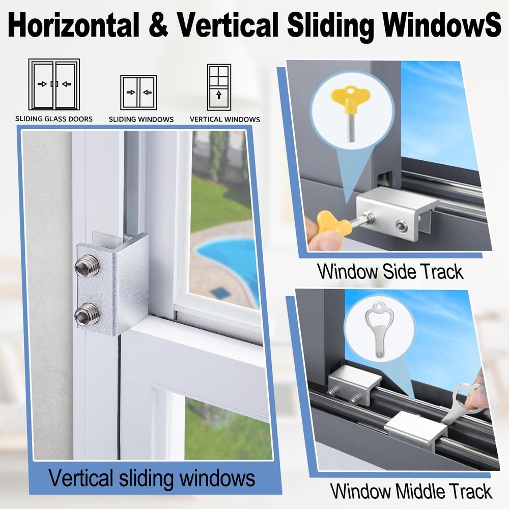Sliding Window Locks,for Horizontal Sliding Windows,Window Security Lock with...