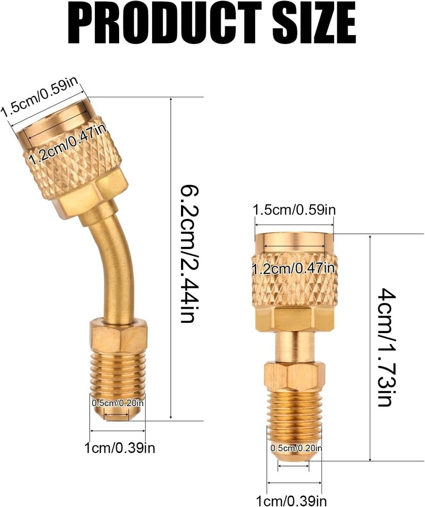 Straight Adapter & Angled Adapter, R410A Adapter Mini Split Adapter 5/16" Female