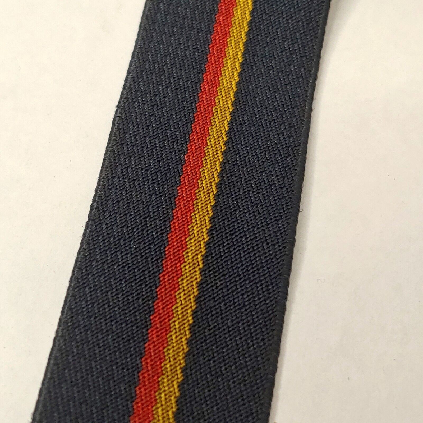 Vintage Boys Pant Suspenders Black Gold Stripe Stretch Adjustable Belt READ