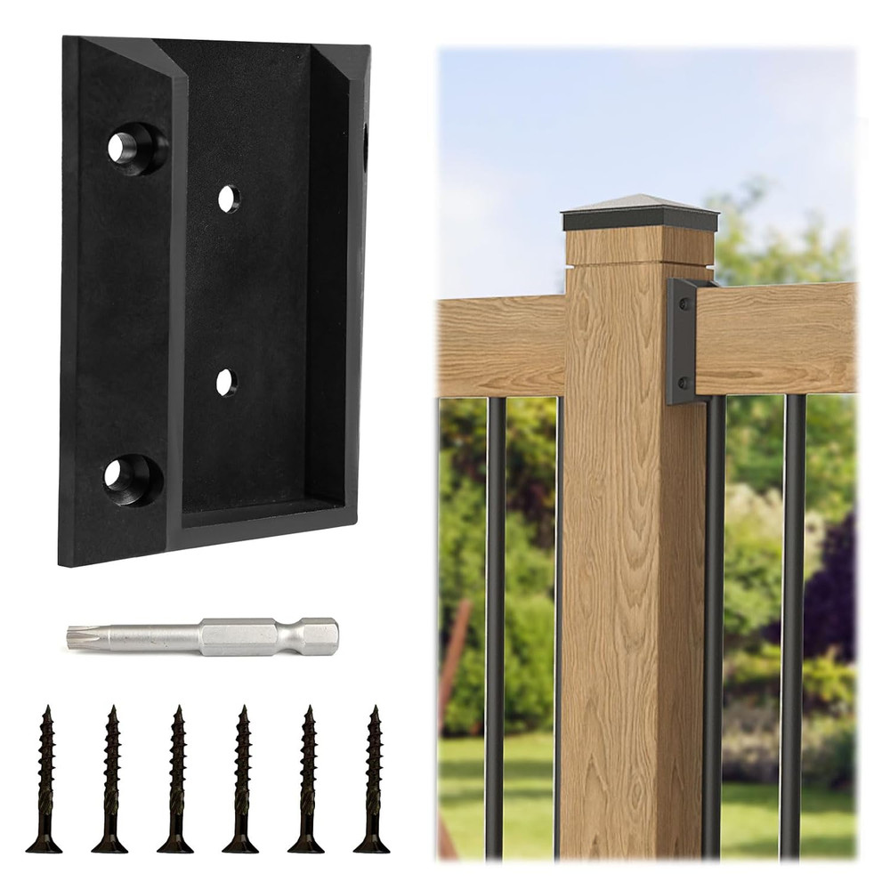 Deck Railing Bracket Kit with 10-Pack 44'' Single Basket Stair Balusters