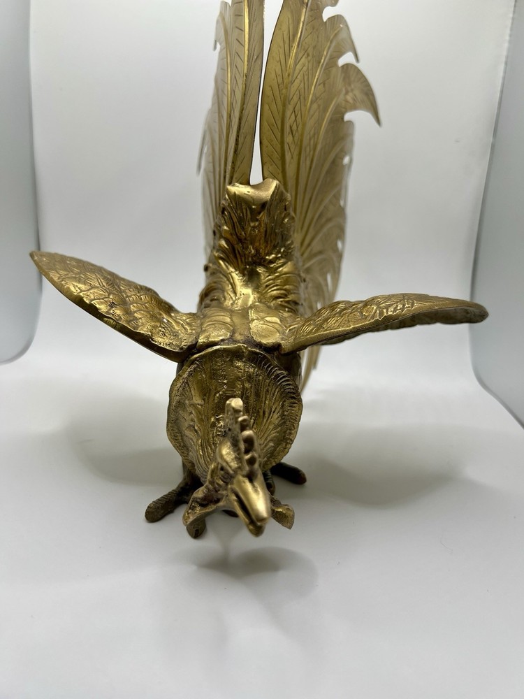 Brass Fighting Roosters Vintage Pair Solid Brass