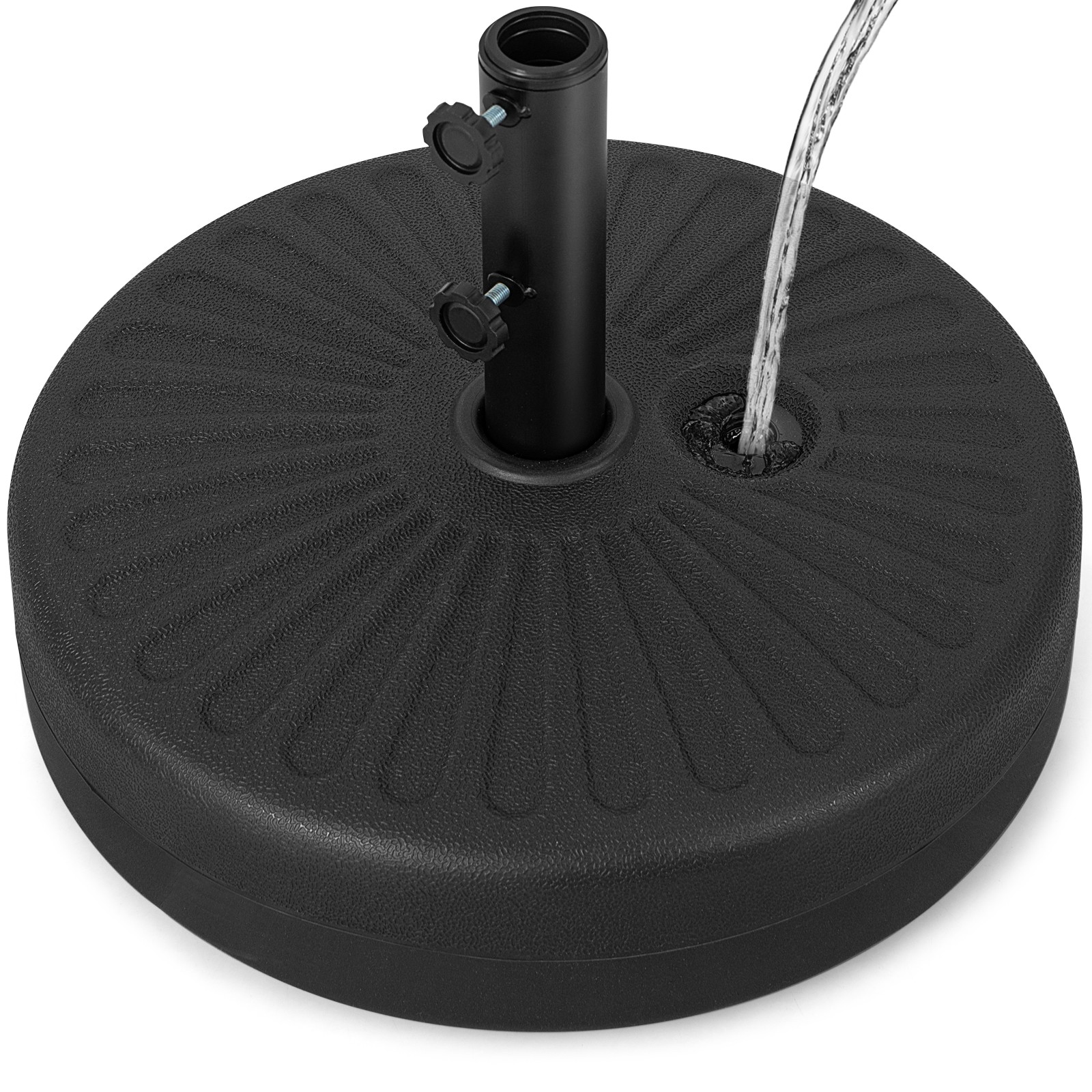 19.5" Fillable Round Umbrella Base Stand Holder Patio Heavy-Duty Pole 1.5"/1.9"