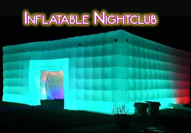 26x26x13ft Inflatable Night Club With LED Lights Cube Tent For Wedding Party