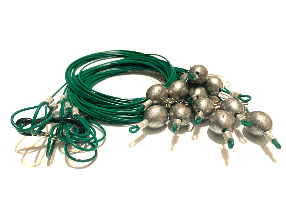 72" 8oz Egg Sinker PVC Coated Cable Texas Rig Style Decoy Rigs