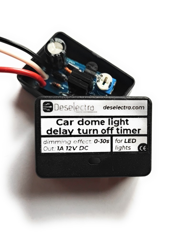 3A LED car dome interior light switch timer 1-30s 12V dimming effect negative